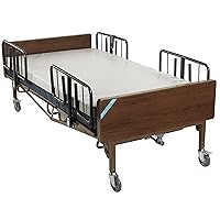 Drive Medical 15302bv-Pkg Full Electric Heavy Duty Bariatric Hospital Bed, with Mattress & 1 Set of T Rails & Free Opc Medical Utility Bag