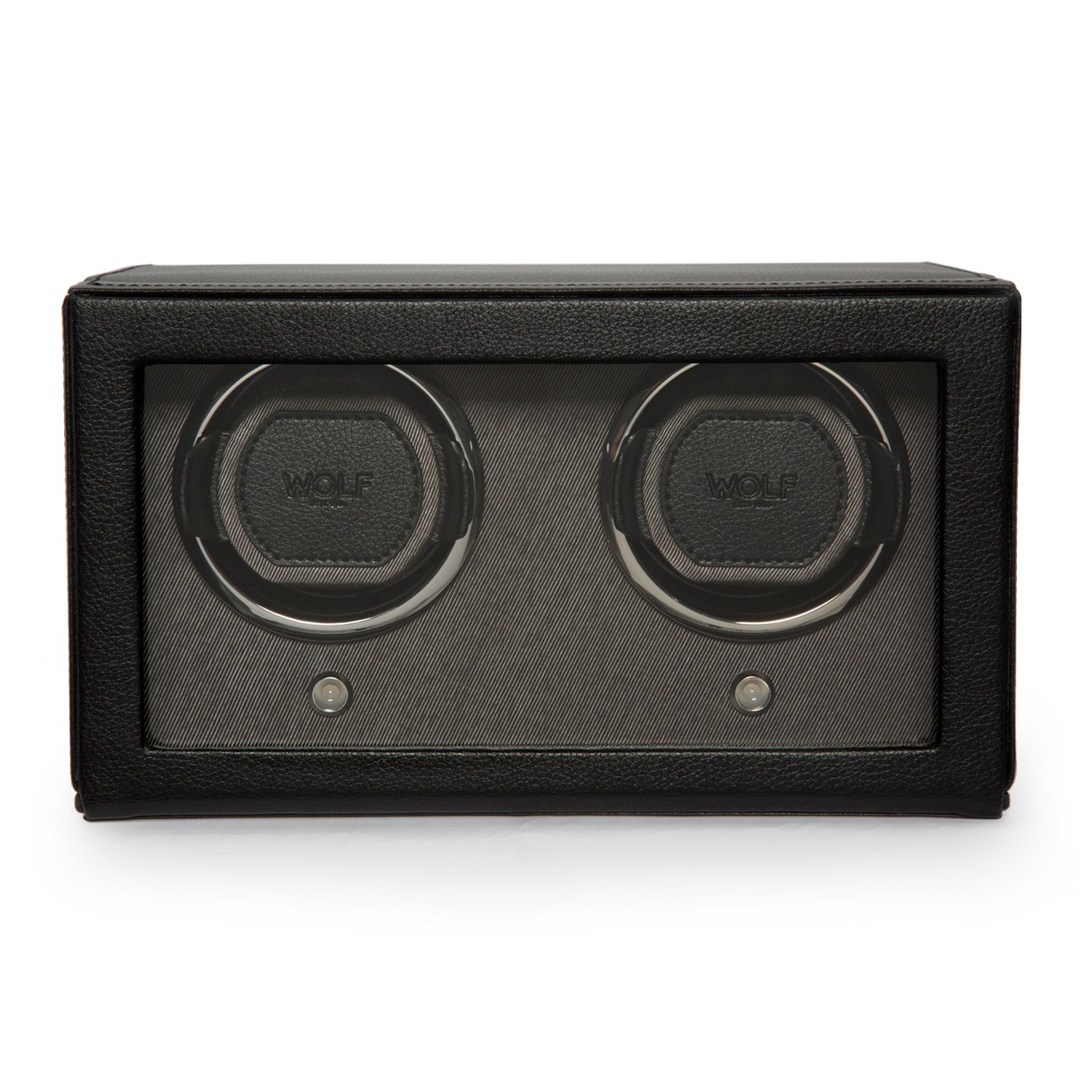 WOLF Unisex 461203 Wolf Cub Double Black Analog Display Watch Winder with Cover, 6x5x5.75