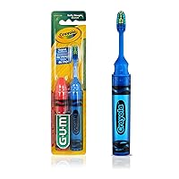 GUM Crayola Kids' Travel Toothbrush, Antibacterial Bristles, Soft, Ages 4+, 2ct (6pk)