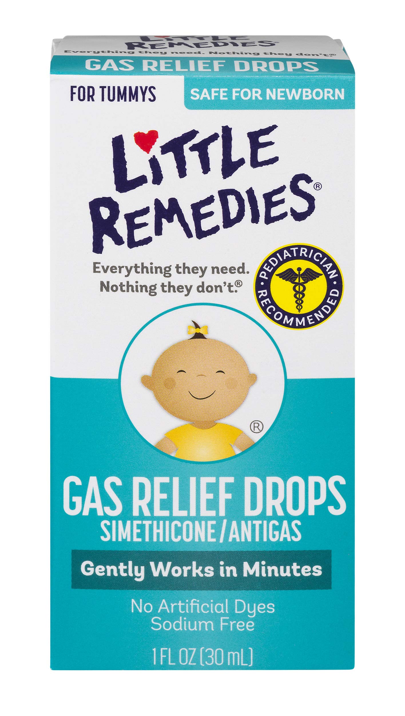 Little Remedies Gas Relief Drops | Safe For Newborns |1 Fl Oz (Pack of 3)