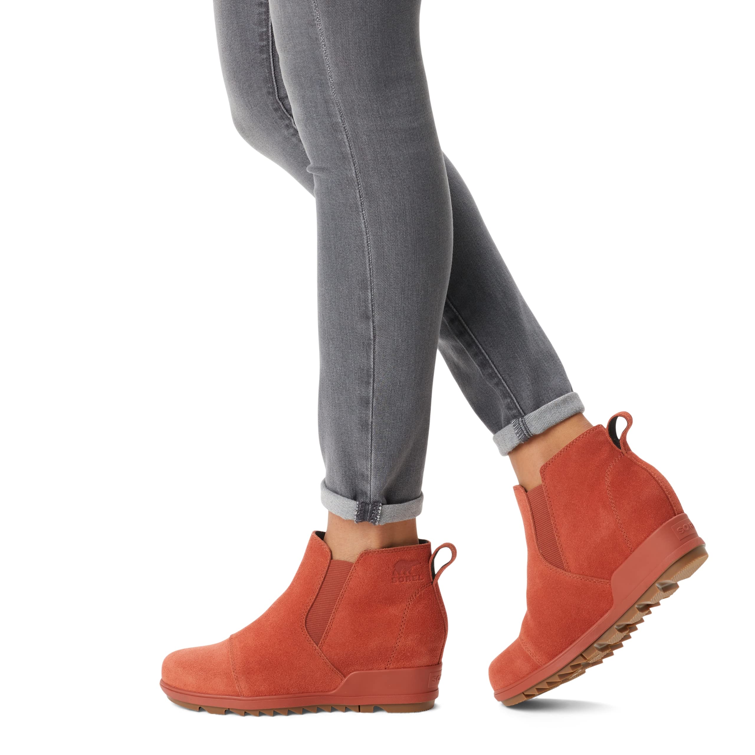 Sorel Women's Evie Pull-On Bootie — Waterproof Suede Leather — Wedge Ankle Booties
