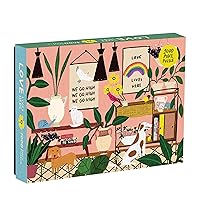 Galison Love Lives Here 1000 Piece Jigsaw Puzzle for Adults and Families, Inspirational Puzzle with Quotes and Positive Messages, Multicolor