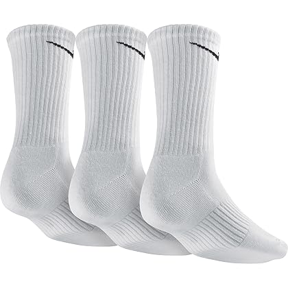 NIKE Performance Cushion Crew Training Socks (3 Pair), White, Medium