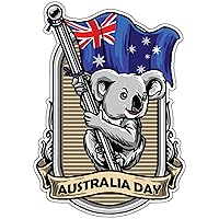 Australia Day Celebrate The Glory Koala Car Bumper Window Sticker Decal Laptop Skateboard Luggage Sticker for Truck Hardhat Stickers for Men and Woman 3.5