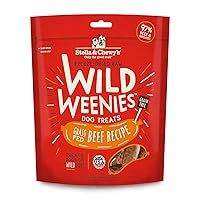 Stella & Chewy's Freeze-Dried Raw Wild Weenies Dog Treats – All-Natural, Protein Rich, Grain Free Dog & Puppy Treat – Great for Training & Rewarding – Grass-Fed Beef Recipe – 3.25 oz Bag