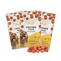 Dog Treats for Puppy Training, All Natural Human Grade Dog Treat, Hypoallergenic, Easy to Digest (Chicken Tots), 3 Packs