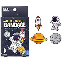 Bandages, Outer Space Shaped Self Adhesive Bandage, Latex Free Sterile Wound Care, Fun First Aid Kit Supplies for Kids and Adults, 24 Count