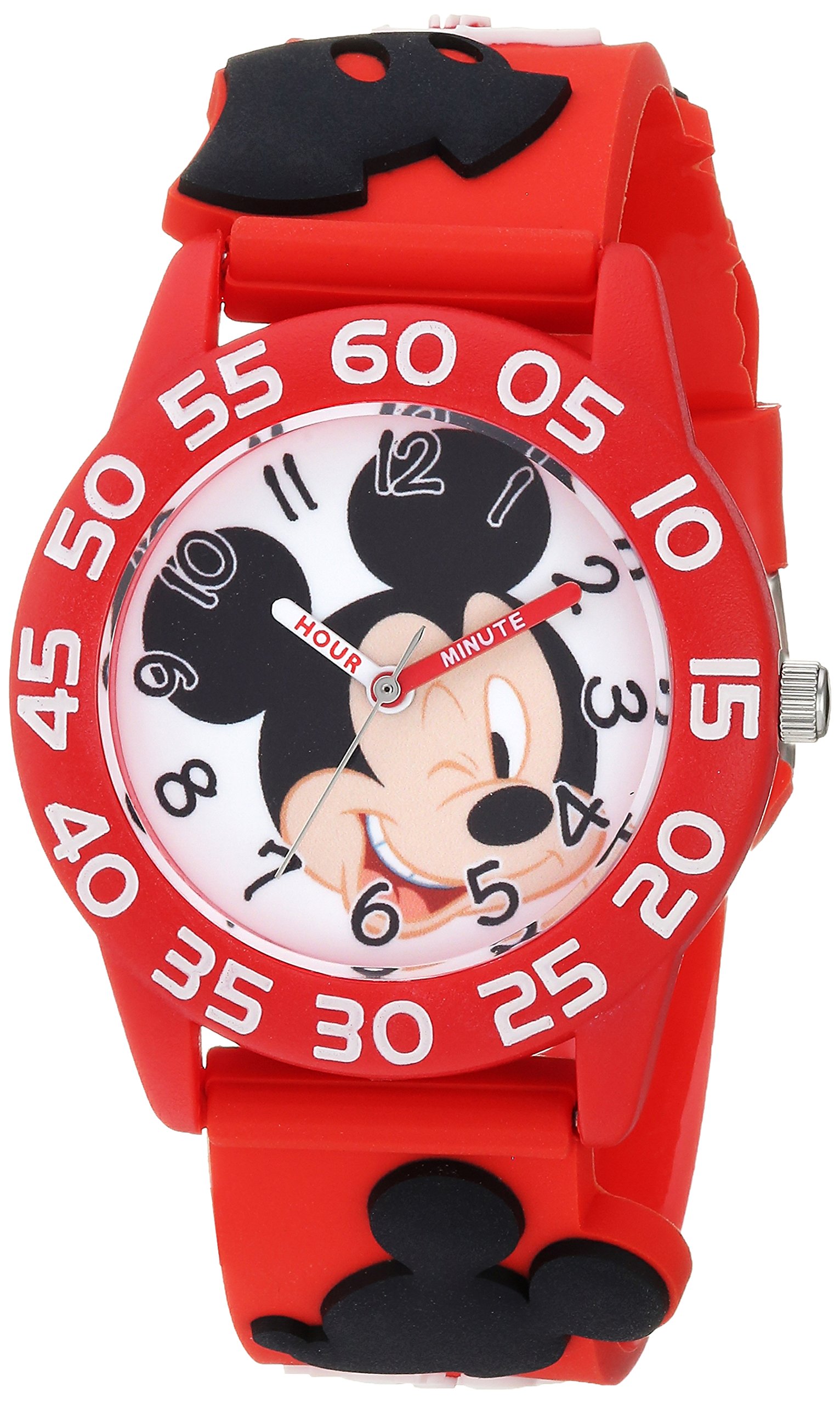 Disney Mickey Mouse Kids' Plastic Time Teacher Analog Quartz 3D Strap Watch