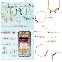 STMT DIY Alphabet Jewelry Set, Design 10 Premium Personalized VSCO Girl Bracelets, Necklaces & Accessories, Bead Kit for Friendship Bracelets, DIY ABC Jewelry, Great for Kids & Teens Ages 8, 9, 10, 11