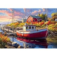 Buffalo Games - Old Boathouse - 500 Piece Jigsaw Puzzle for Adults Challenging Puzzle Perfect for Game Nights - Finished Size 21.25 x 15.00