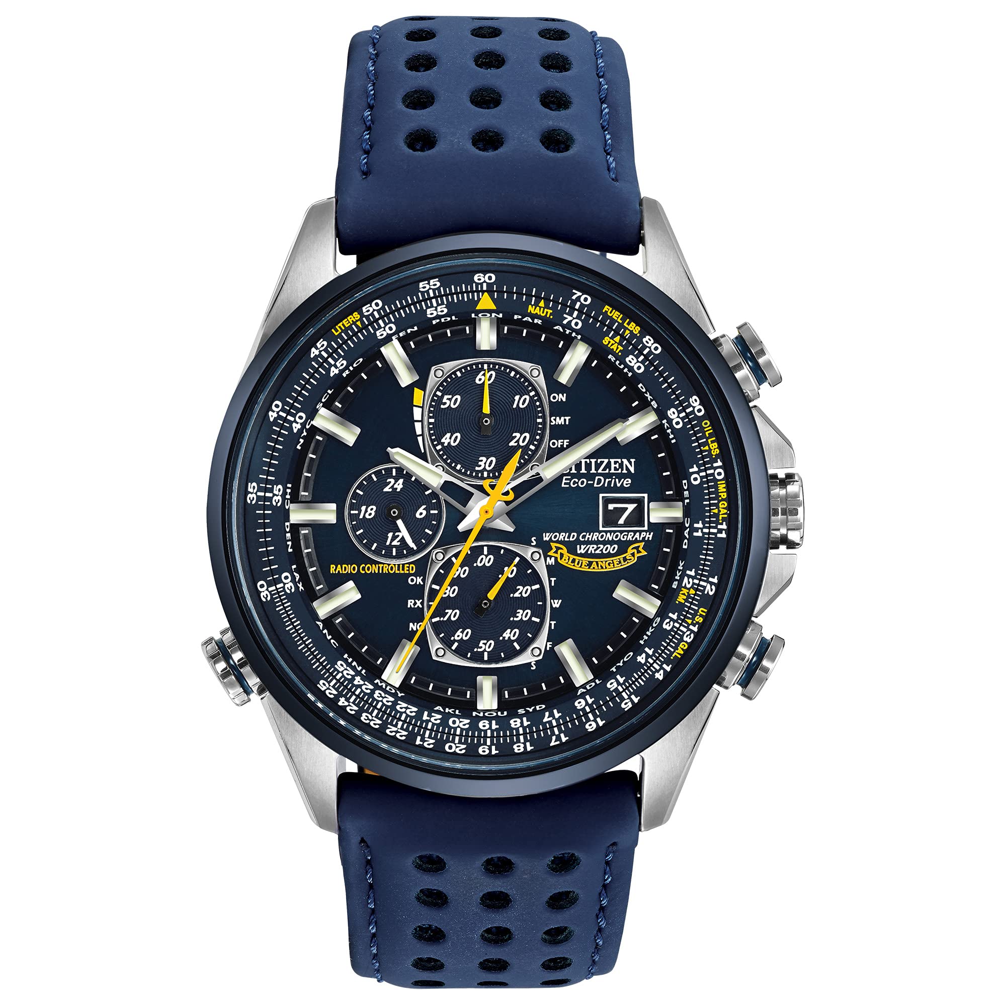 Mua Citizen Men's Eco-Drive Sport Luxury World Chronograph Atomic Time  Keeping Watch in Stainless Steel with Blue Polyurethane strap, Blue Dial  (Model: AT8020-03L) trên Amazon Mỹ chính hãng 2023 | Fado