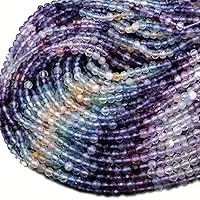 Natural Multicolor Fluorite Shaded Gemstone Micro Faceted Round Beads 15.5