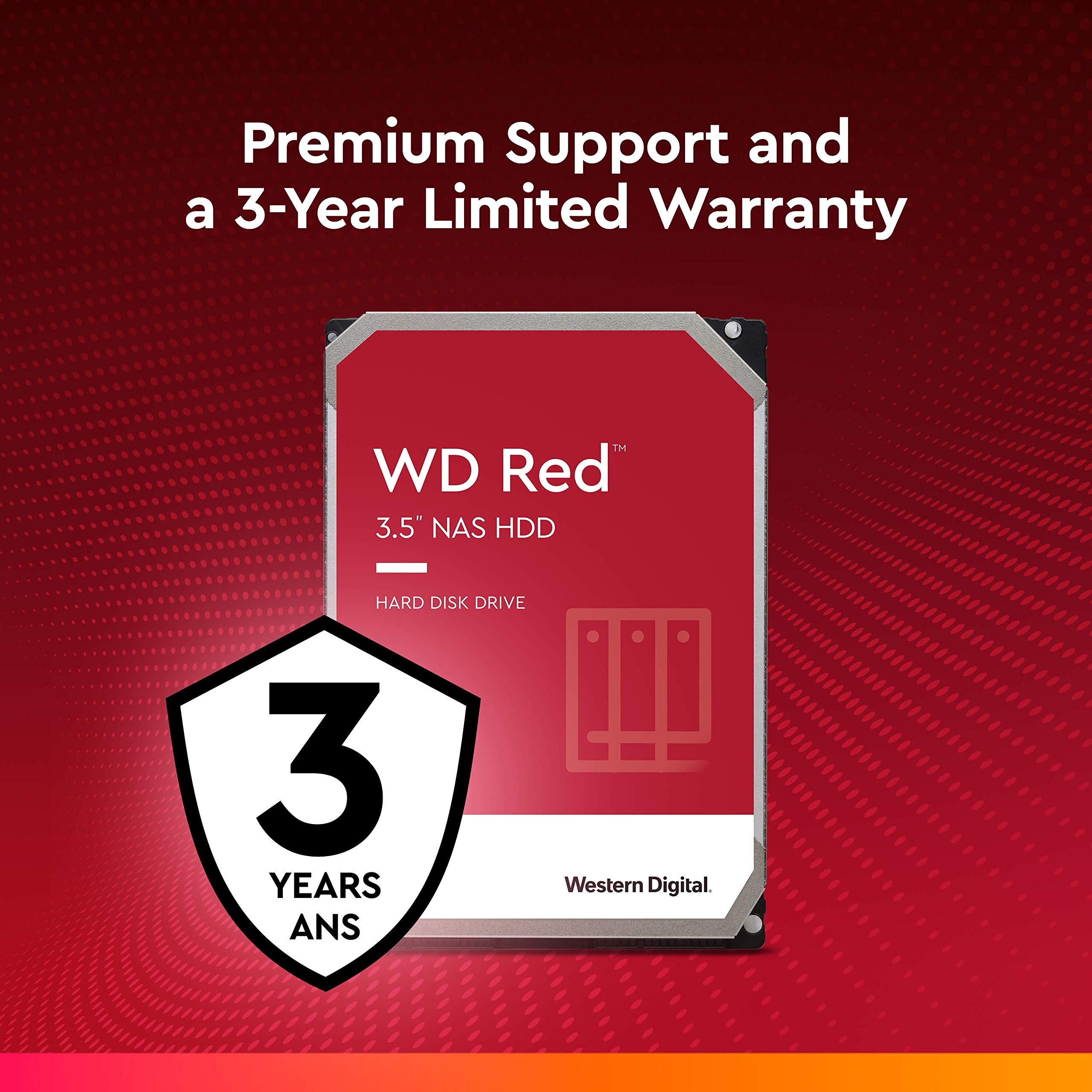 Western Digital 4TB WD Red NAS Internal Hard Drive HDD - 5400 RPM, SATA 6 Gb/s, SMR, 256MB Cache, 3.5