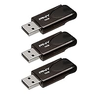 PNY 16GB Attaché 4 USB 2.0 Flash Drive 3-Pack, black