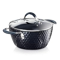 NutriChef Durable Non-Stick Cooking Pot - High-Qualified Kitchen Cookware with See-Through Tempered Glass Lids, 2.1 Quarts, Works with Model: NCCW11DS), One size, Blue - NutriChef PRTNCCW11DSCP