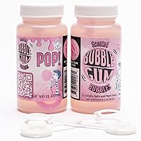 Bubble Love Bubblegum Scented Bubbles - 2 Pack - 4oz Bottles, Oversized Wand, Kids Events, Party Favors, Indoor & Outdoor, Non-Toxic