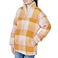 Sleepdown Womens Sweatshirt Long Sleeve Fuzzy Sherpa Fleece Zip Up Sweatshirts for Women Fluffy Pullover Tops with Pockets
