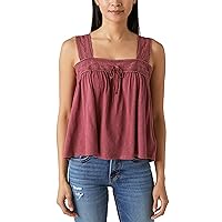Lucky Brand Women's Square Neck Lace Tank