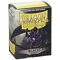 Dragon Shield Standard Size– Classic Black 100 CT - MTG card sleeves are Smooth & Tough - Compatible with Pokemon, Yugioh, & Magic The Gathering , (ART10002)