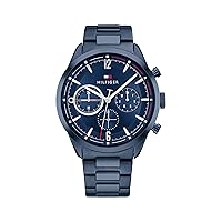 Tommy Hilfiger Analogue Multifunction Quartz Watch for Men with Blue Stainless Steel Bracelet