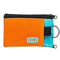 Chums Surfshorts Wallet - Lightweight Zippered Minimalist Wallet with Clear ID Window - Water Resistant with Key Ring