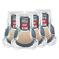 DOVE MEN + CARE Shower Tool For Stronger, Healthy-Feeling Skin Active Clean Scrubs and Exfoliates for a Deeper Clean With Body Wash, 4 Pack