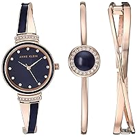 Women's Premium Crystal Accented Watch and Bangle Set