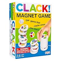 Amigo Games CLACK! Magnetic Stacking Game – The Game That Clacks When You Stack – Roll the Dice, Match the Color & Shape, Tallest Stack Wins – Perfect Family Game or Kids Game for Ages 5+