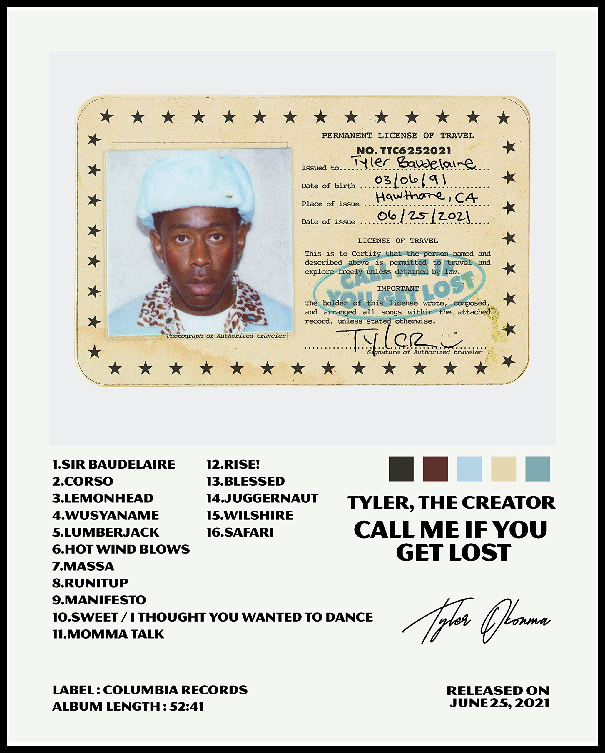 ceceva Tyler The Creator Poster, Set of 6, 8x10 inch, FRAMELESS Music Posters, Album Cover Poster, Rapper Posters, Igor poster