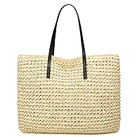 Straw Bag, Summer Beach Straw Bag For Women, Straw Purse, Large Woven Tote Handbags For Travel