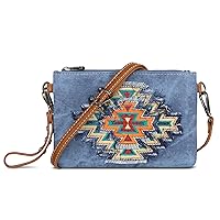 Montana West Cowhide Leather Small Clutch Wristlet Western Crossbody Phone Purse With Tassel