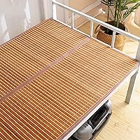 Summer Bamboo Sleeping mat, Foldable Double Sided Bamboo mat for Bed, Mattress Topper Twin Queen Cool mat for Living Bedroom Floor (90x190cm/35.4x74.8inch, Bamboo)