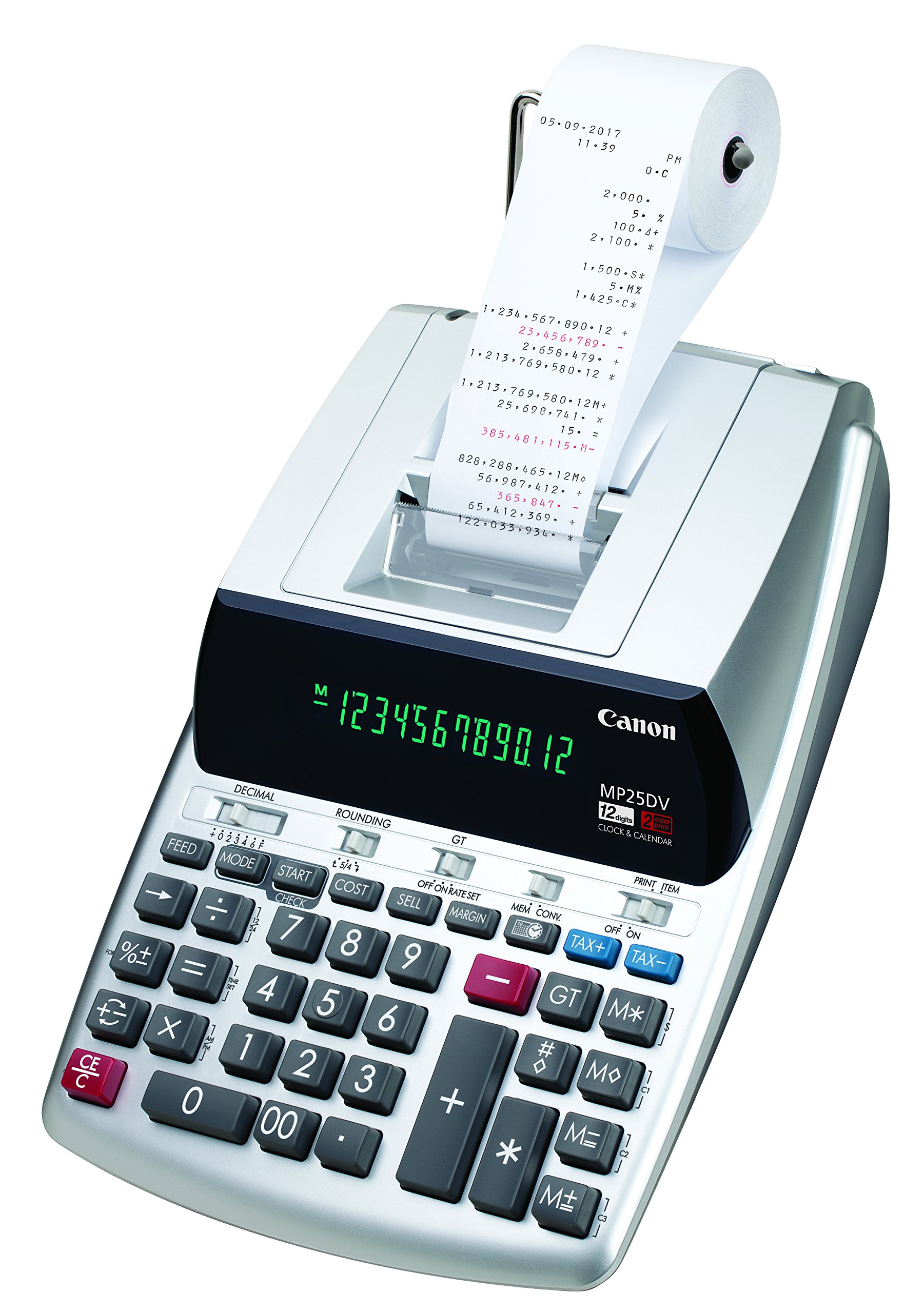 Canon Office Products 2202C001 Canon MP25DV-3 Desktop Printing Calculator with Currency Conversion, Clock & Calendar