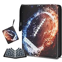 Football Card Binder 900 Pocket Trading Card Binder 9 Pockets with 50 Removable Sleeves Sports Card Binder with Zipper Baseball Card Binder for Trading Card Football Card and Standard Size Card