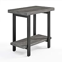 Sonoma Metal and Wood End Table, Slate Gray