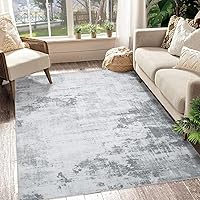 9x12 Area Rug Large Modern Abstract Machine Washable Area Rug for Living Room Contemporary Non-Slip Stain Resistant Accent Rug Carpet for Dining Room Office Bedroom Decoration, Grey