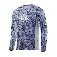 Huk Men's Standard Icon X Camo Long Sleeve Performance Fishing Shirt, Erie, Small
