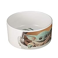 STAR WARS The Mandalorian The Child Ceramic Dog Bowl, 3.5 Cups | Meal Time Baby Yoda The Child in a Cradle Dog Food Bowl | Dog Water Bowl for Dry Food or Wet Food for All Dogs