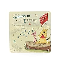 Grandson 1st Birthday Card - Birthday Card Age 1 Boy - Disney Birthday Card for Grandson - Cute Winnie the Pooh Design