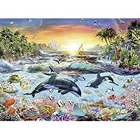 Ravensburger - Orca Paradise - 200 Piece Jigsaw Puzzle for Kids – Every Piece is Unique, Pieces Fit Together Perfectly,Multicolor,Pack of 1