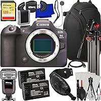 Ultimaxx Advanced R6 II (Body Only) Camera Bundle - Includes: 128GB Extreme Memory Card, 2X Replacement Batteries, Professional Deluxe Tripod, Universal Speedlite & Much More (24pc Bundle)