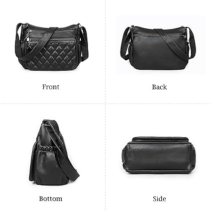 VOLGANIK ROCK Crossbody Purse for Women Ladies Soft Vegan Leather Shoulder Bag Quilted Satchel Handbags
