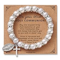Cross Bracelets Gifts for Teen Girls Boys Catholic, First Communion Confirmation Baptism Christian Easter Gifts Cross Jewelry Religious Gift for Goddaughter Godson Duaghter Son Niece