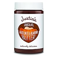 Justin's Chocolate Hazelnut and Almond Butter, Organic Cocoa, No Stir, Gluten-free, Responsibly Sourced, 16 Ounce (Pack of 1)