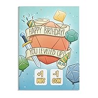 Glassstaff Birthday Greeting Card with d20 dice envelope for Dungeons and Dragons - DnD Dice postcard gift dnd birthday decorations dnd gifts for men, women and dm/gm dungeon master