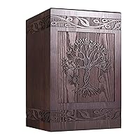 Cremation Urns for Human Ashes Adult Male Female, Wooden Tree of Life Urns Box and Casket for Ashes Men Women Child, Pets Cat Dog Urn, Burial Funeral Memorial Urns for Ashes, Holds 222 Cubic Inch