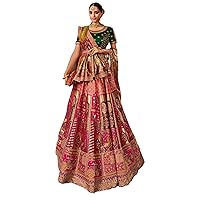 Indian Banarasi Silk Bridal Wear Lehenga Choli Dupatta 2040