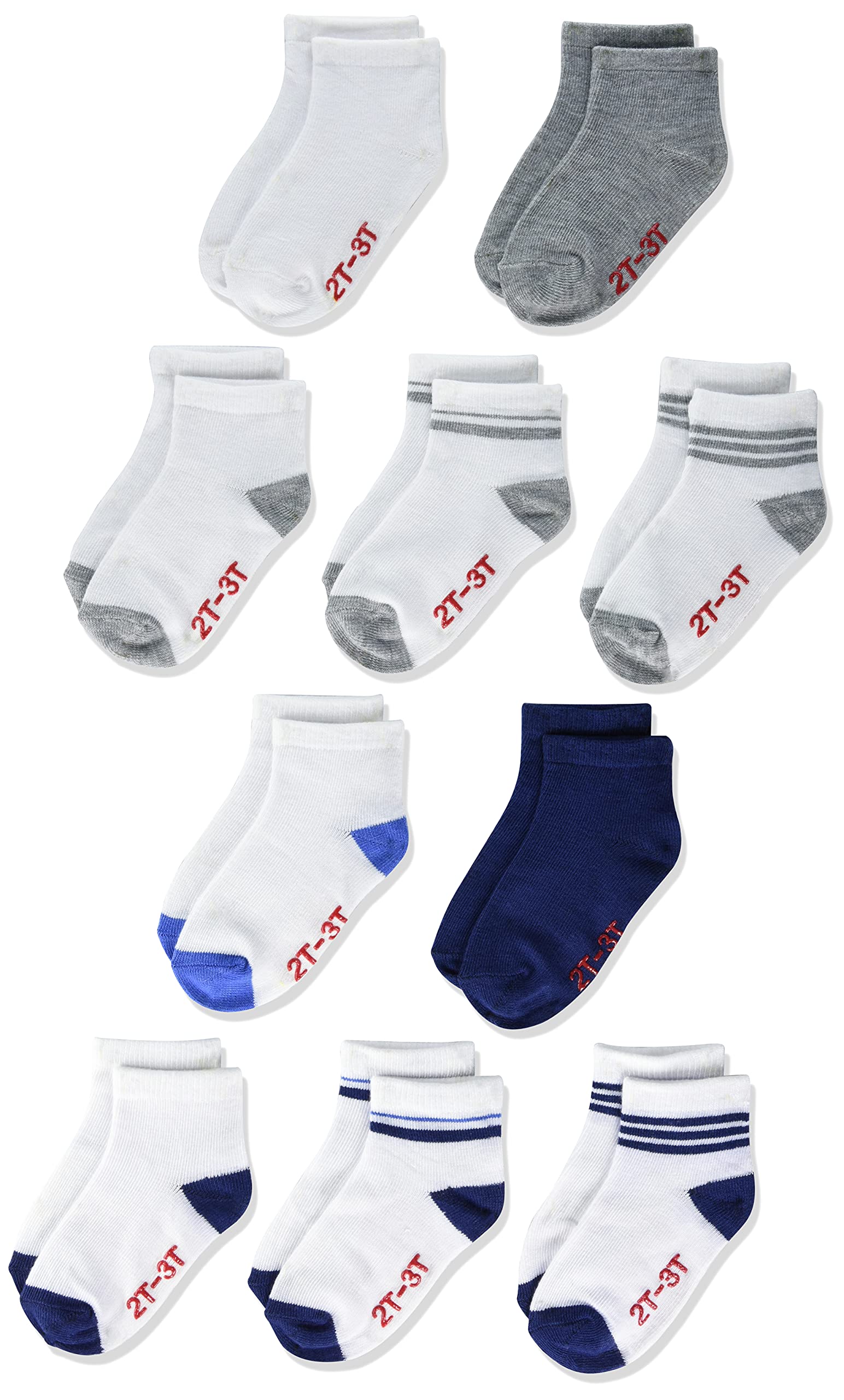 Hanes Baby and Toddler Socks, Non-Slip Grip Ankle Socks, Boys' and Girls', 10-Pair Packs