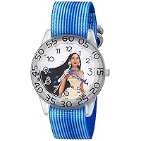 Disney Princess Kids' Plastic Time Teacher Analog Quartz Nylon Strap Watch