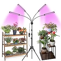 Plant Light for Indoor Plants, 4 Heads LEDs Grow Light for Seed Starting with Full Spectrum,1-19H Timer, 11 Dimmable Levels…